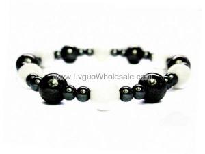 Hematite Stone Beaded Stretch Bracelet